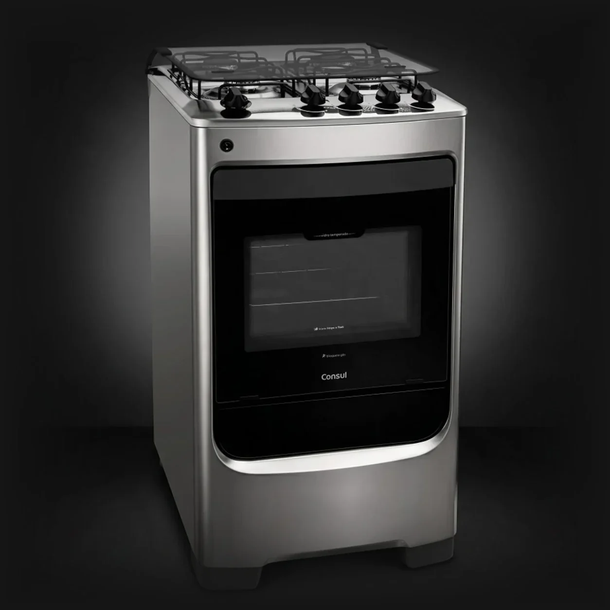 Fogão Consul CF04NAR 4 bocas inox com acendimento automático